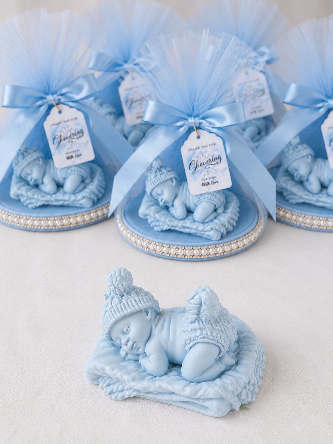 Baby Christening Favour – Handmade Resin Baptism Keepsake Gift, Pink or Blue