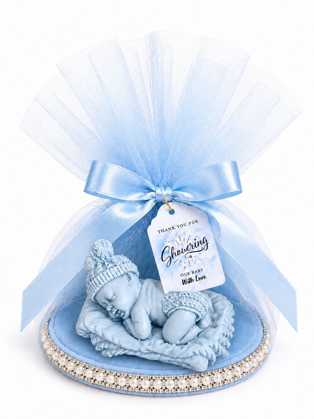 Baby Christening Favour – Handmade Resin Baptism Keepsake Gift, Pink or Blue