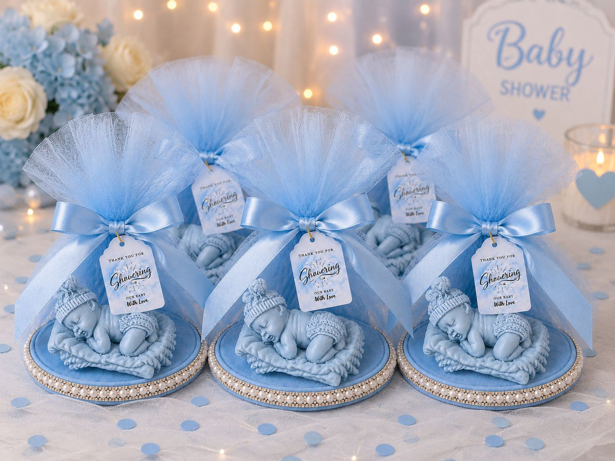 Baby Christening Favour – Handmade Resin Baptism Keepsake Gift, Pink or Blue