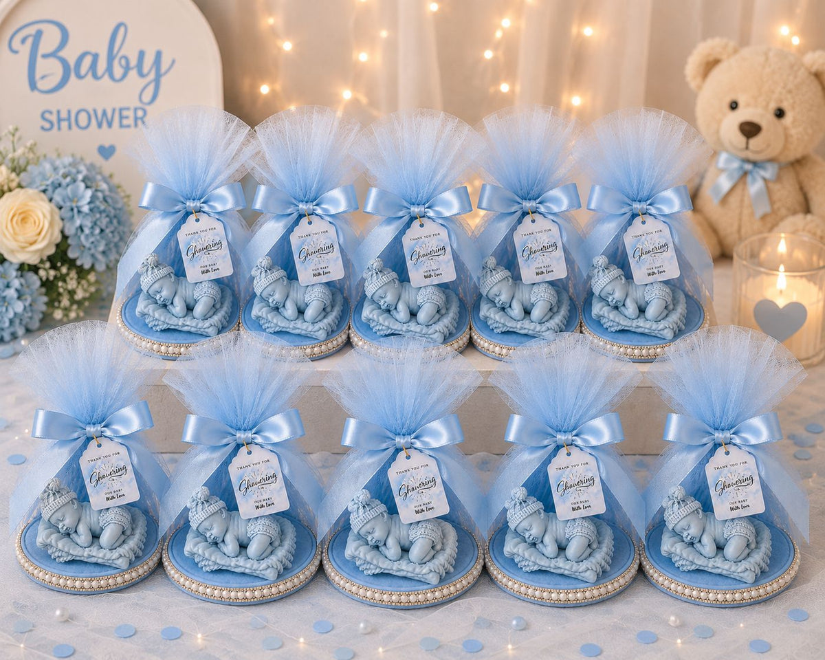 Baby Christening Favour – Handmade Resin Baptism Keepsake Gift, Pink or Blue