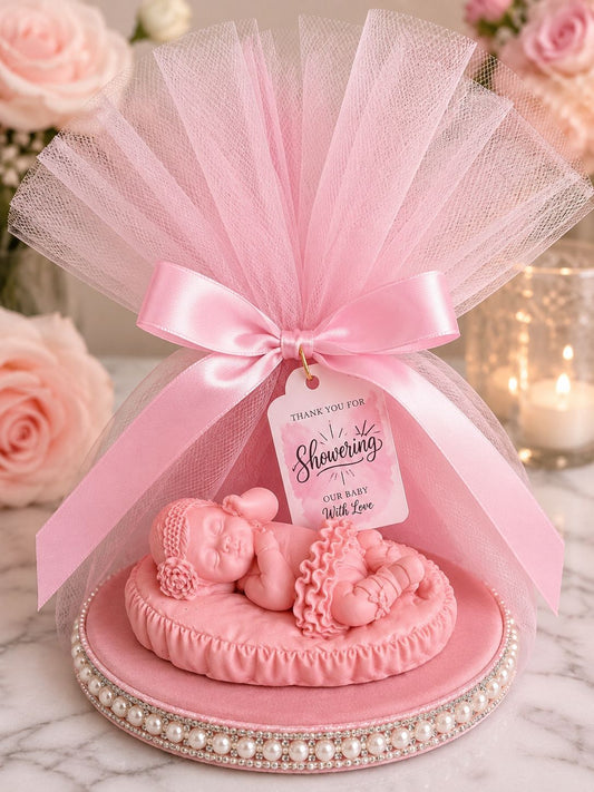 Baby Christening Favour – Handmade Resin Baptism Keepsake Gift, Pink or Blue