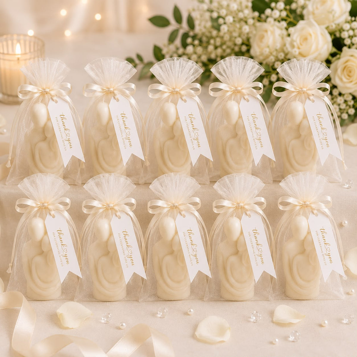 Handmade Vanilla Scented Couple Hug Candle | Romantic Gift | Wedding Favour | Bridal Shower | Anniversary Decor