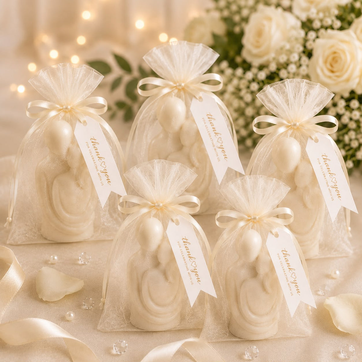 Handmade Vanilla Scented Couple Hug Candle | Romantic Gift | Wedding Favour | Bridal Shower | Anniversary Decor