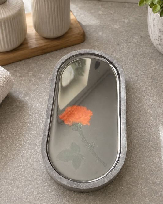 Bathroom Soap Shampoo Perfume Dish Holder Handmade With Rose Flower Design