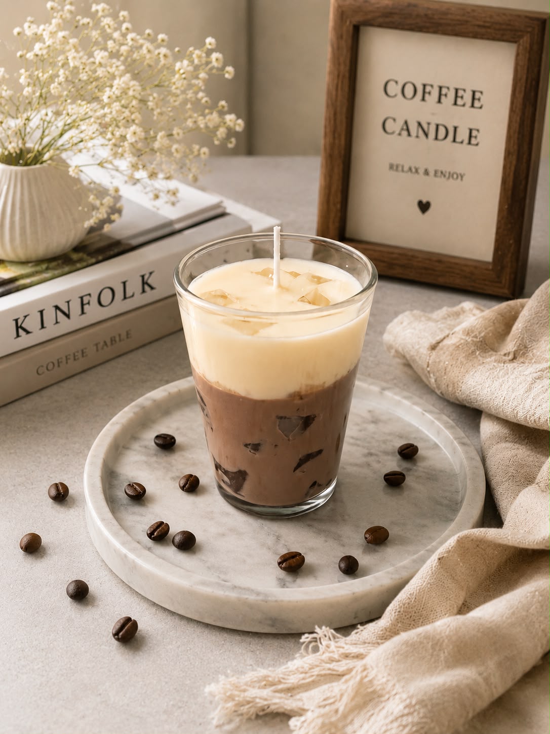 Handmade Iced Coffee Candle | Coffee Scented Soy Wax Candle | Coffee Lover Gift | OfstyGlow