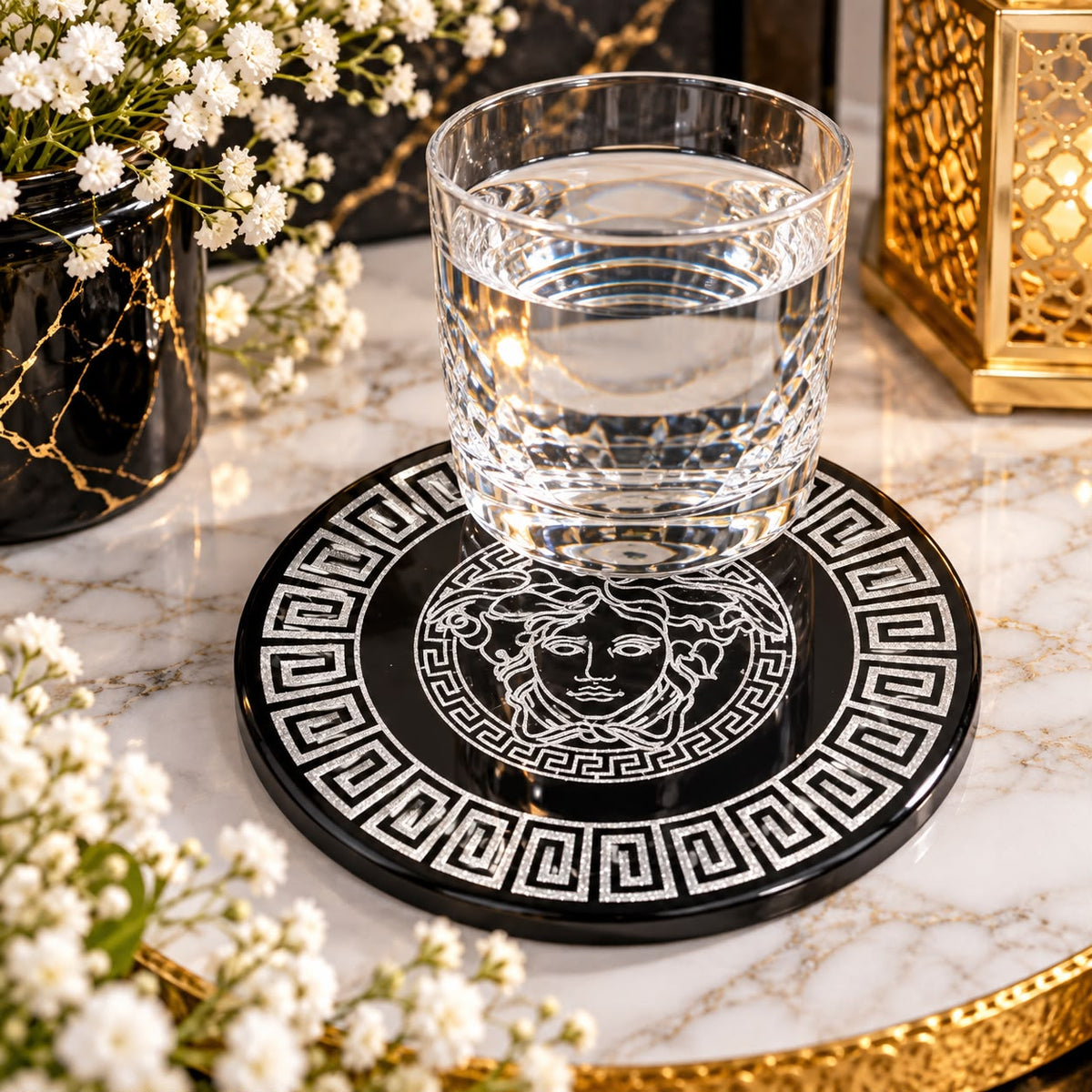 Luxury Resin Coaster Colour Gold /Silver Handmade Decorative Drink Coaster