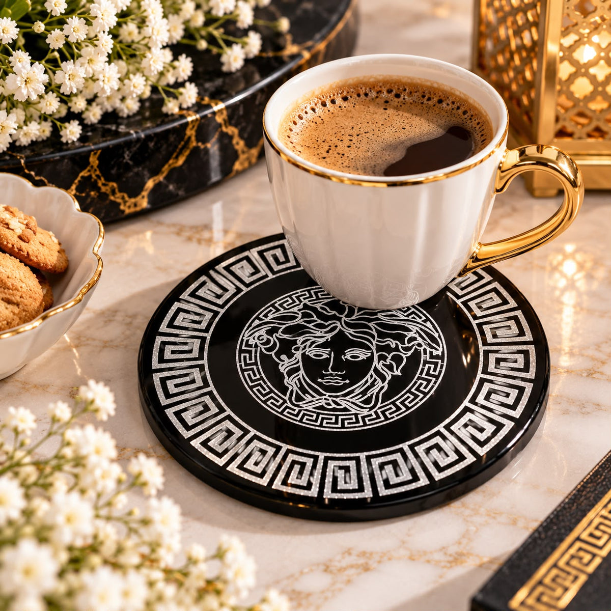 Luxury Resin Coaster Colour Gold /Silver Handmade Decorative Drink Coaster