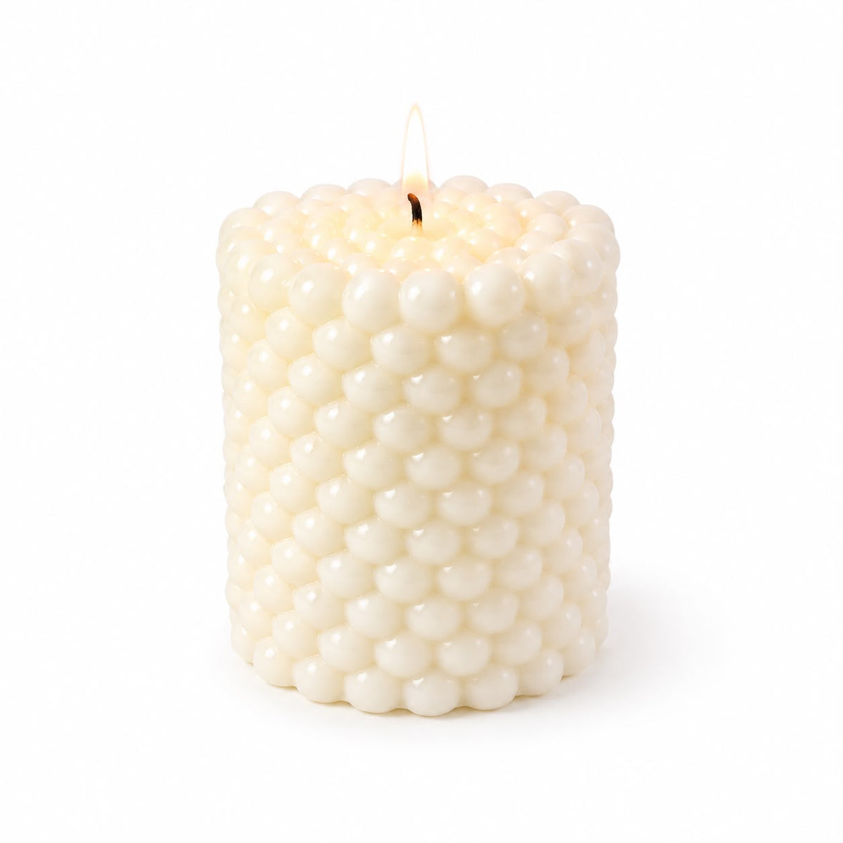 Handmade Vanilla Scented Bubble Candle – Unique Decorative Soy Wax Candle, Relax