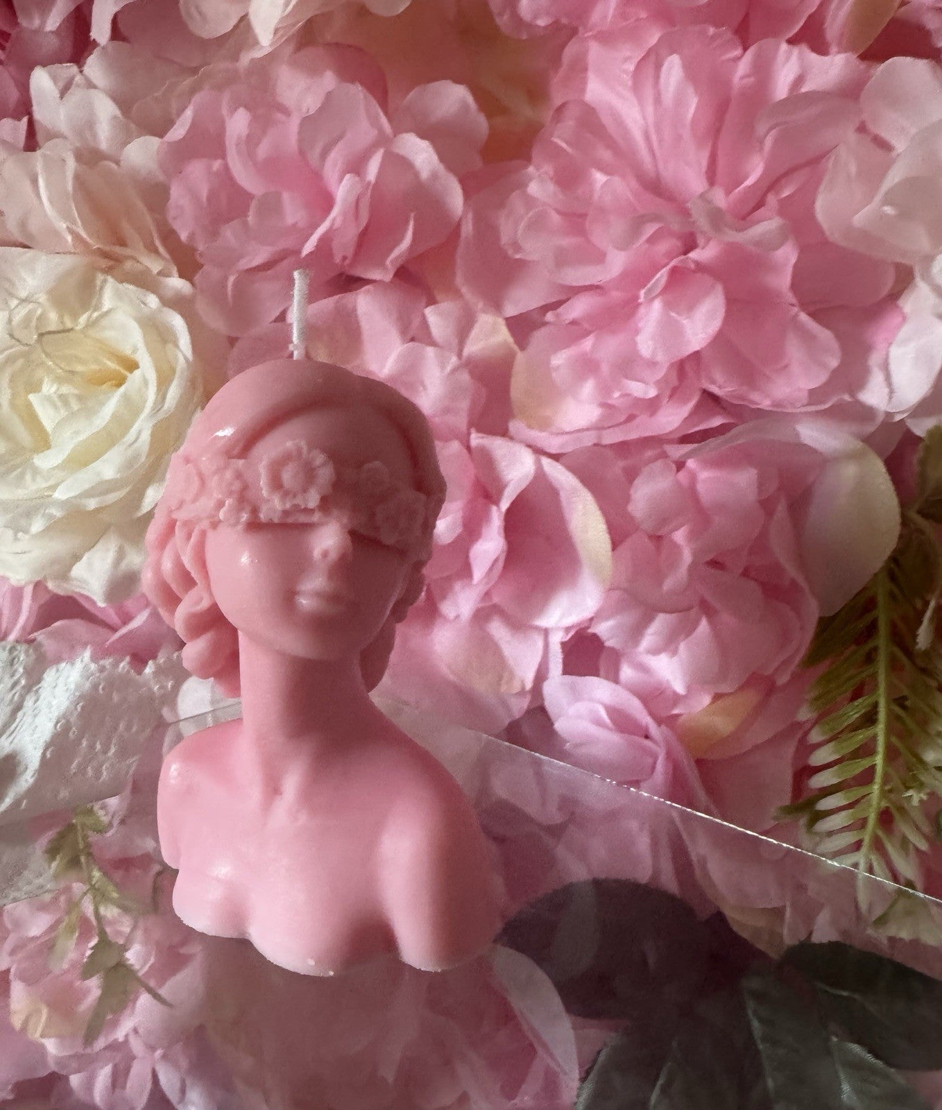 Blindfolded Lady Candle Rose Scented