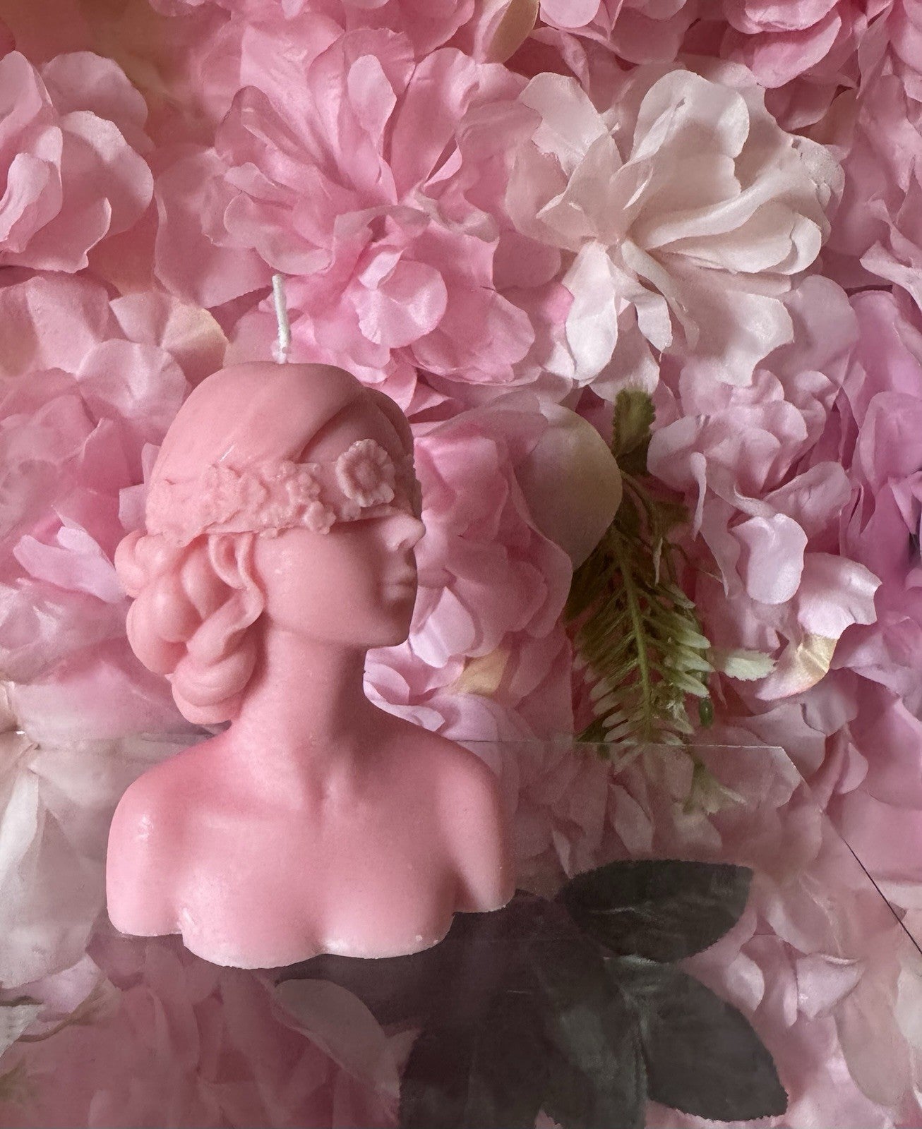 Blindfolded Lady Candle Rose Scented